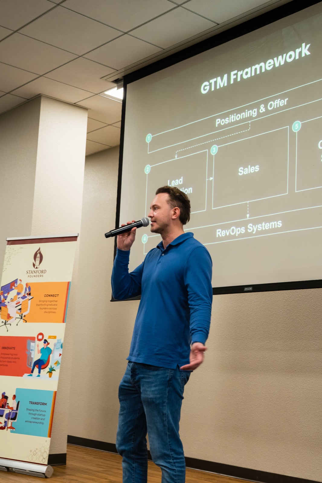 Matt presenting the GTM Framework at Stanford Founders